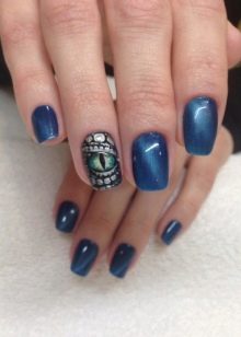 Манікюр з очима (32 фото): дизайн з вічками на нігтях