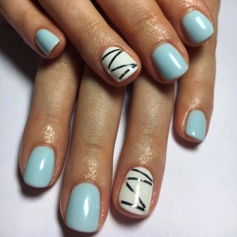 Манікюр з смужками-стрічками на короткі нігті (18 фото): варіанти дизайну. Як зробити цікаве оформлення за допомогою самоклеючих стрічок?