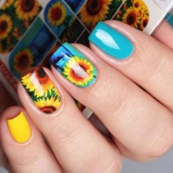 Манікюр з соняшниками (30 фото): дизайн квіткового манікюру. Як покроково намалювати соняшник?