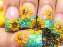 Манікюр з соняшниками (30 фото): дизайн квіткового манікюру. Як покроково намалювати соняшник?
