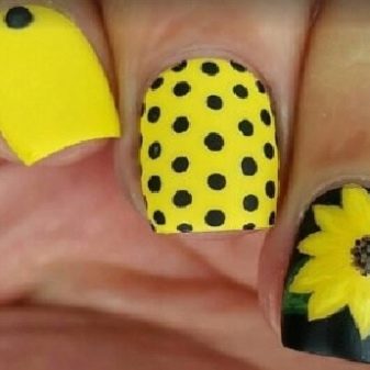 Манікюр з соняшниками (30 фото): дизайн квіткового манікюру. Як покроково намалювати соняшник?