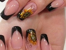 Манікюр з соняшниками (30 фото): дизайн квіткового манікюру. Як покроково намалювати соняшник?