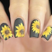 Манікюр з соняшниками (30 фото): дизайн квіткового манікюру. Як покроково намалювати соняшник?