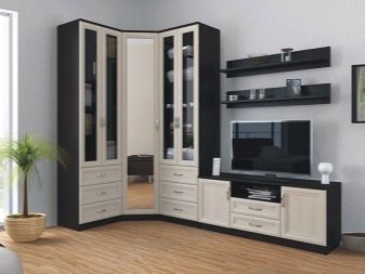 Модульні шафи для вітальні (40 фото): як вибрати сучасний гарнітур в зал з кутовим шафою? Ідеї дизайну вітальні з модульними шафами