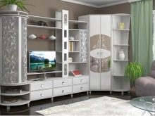 Модульна кутова меблі для вітальні: модулі з шафою і набором в сучасному і іншому стилі, вибір гарнітурів