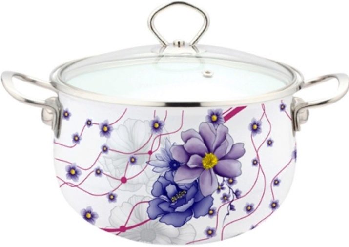 Набори емальованих каструль: опис наборів зі скляною кришкою, з чайником і інших варіантів, правила вибору посуду