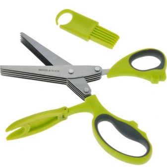 Ножиці для зелені: кухонні ножиці з 5 лезами для різання зелені і інші моделі ножів для подрібнення трав
