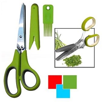 Ножиці для зелені: кухонні ножиці з 5 лезами для різання зелені і інші моделі ножів для подрібнення трав