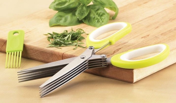Ножиці для зелені: кухонні ножиці з 5 лезами для різання зелені і інші моделі ножів для подрібнення трав
