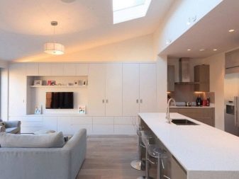 Інтер’єр кухні-їдальні в приватному будинку (59 фото: класичний дизайн і планування кухні великої, поєднаної з їдальнею