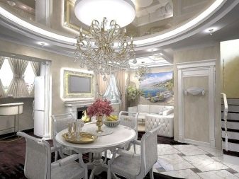 Інтер’єр кухні-їдальні в приватному будинку (59 фото: класичний дизайн і планування кухні великої, поєднаної з їдальнею