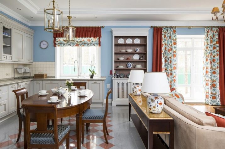 Інтер’єр кухні-їдальні в приватному будинку (59 фото: класичний дизайн і планування кухні великої, поєднаної з їдальнею