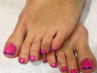 Педикюр френч (106 фото): красивий кольоровий французький дизайн в білих і рожевих або червоних відтінках на ногах