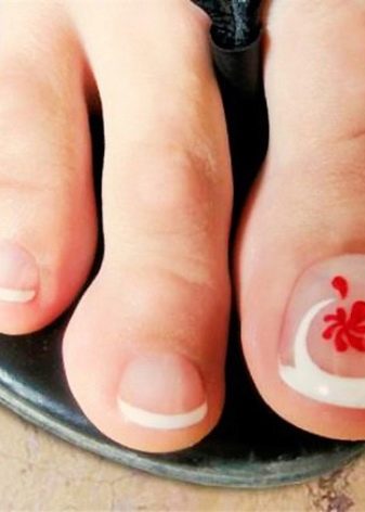 Педикюр френч (106 фото): красивий кольоровий французький дизайн в білих і рожевих або червоних відтінках на ногах