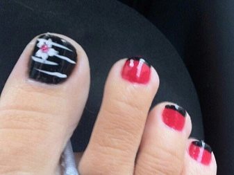 Педикюр френч (106 фото): красивий кольоровий французький дизайн в білих і рожевих або червоних відтінках на ногах