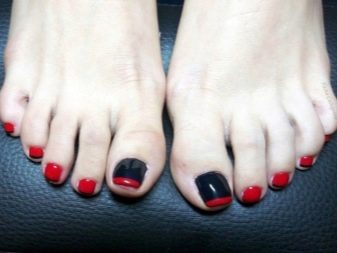 Педикюр френч (106 фото): красивий кольоровий французький дизайн в білих і рожевих або червоних відтінках на ногах