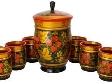 Посуд хохлома (22 фото): види хохломской розпису. Розписні тарілки, чайні пари і інші набори посуду