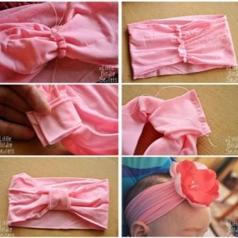 Пов’язки на голову для новонароджених (39 фото): моделі для малятка з квітами з фоамирана і з бантом