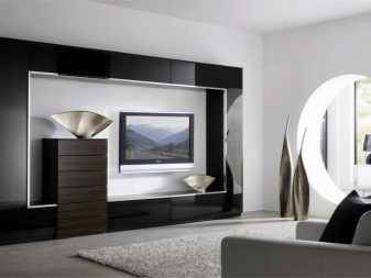 Шафу у вітальню під телевізор (42 фото): вибираємо шафа на всю стіну в зал, кутовий навісний і вбудований шафа для одягу