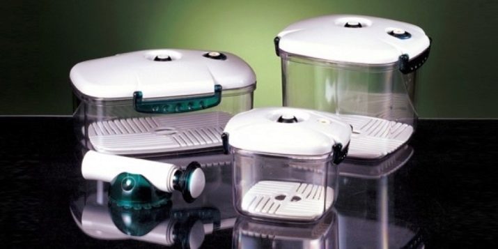 Вакуумні контейнери для зберігання продуктів: опис харчової посуду з насосом і кришкою для зберігання їжі у вакуумі в домашніх умовах