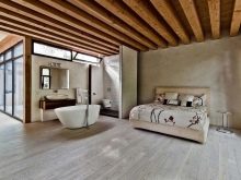 Ванна у спальні (44 фото): варіанти суміщення з санвузлом і душовою кімнатою, дизайн кабіни, планування ванної кімнати поруч з гардеробною