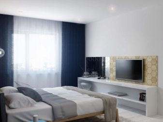 Варіанти розміщення телевізора в спальні (37 фото): на якій висоті від підлоги вішати телевізор на стіні? Приклади установки телевізора і варіанти дизайну