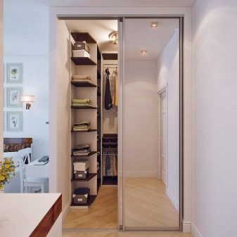 Вбудований шафу (108 фото): ідеї дизайну вбудованих конструкцій, кутові та розпашні моделі для маленького коридору, наповнення всередині, вузькі і господарські шафи