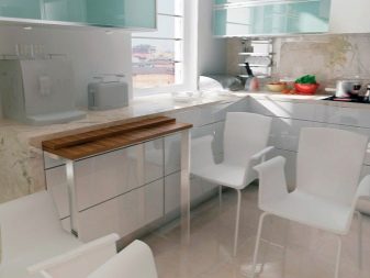 Висувний стіл на кухні (36 фото): кухонний гарнітур з висувним столом на коліщатках для маленької кухні, інші варіанти