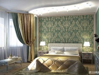 Зелені штори в спальню (58 фото): інтер’єри з м’ятними і світло-зеленими шторами, дизайн з смарагдовими шторами і фіранками темно-зеленого кольору, інші варіанти
