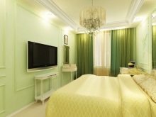 Зелені штори в спальню (58 фото): інтер’єри з м’ятними і світло-зеленими шторами, дизайн з смарагдовими шторами і фіранками темно-зеленого кольору, інші варіанти