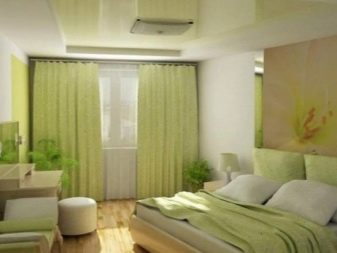 Зелені штори в спальню (58 фото): інтер’єри з м’ятними і світло-зеленими шторами, дизайн з смарагдовими шторами і фіранками темно-зеленого кольору, інші варіанти