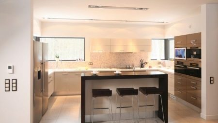 Кухонний острів з обіднім столом (35 фото): дизайн кухні з зоною-островом і особливості такого інтер’єру, правила вибору