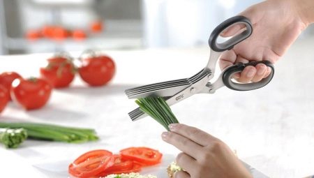 Ножиці для зелені: кухонні ножиці з 5 лезами для різання зелені і інші моделі ножів для подрібнення трав